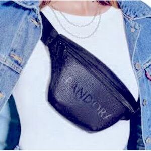 Black Pandora Women/Men’s Belt Bag Zipper Closure Fanny Pack